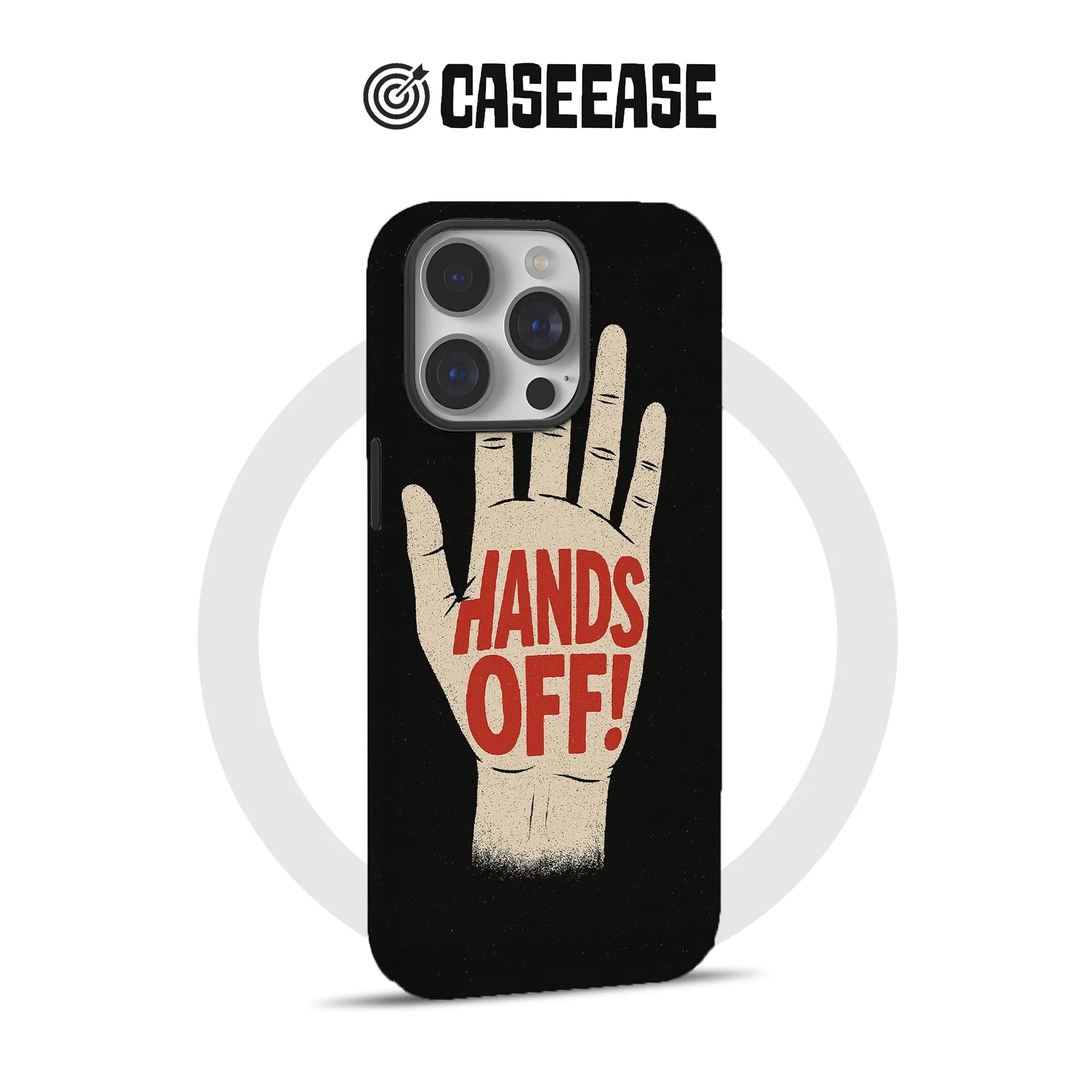“HANDS OFF!” Protest Art iPhone Case – Anti-Authoritarian Freedom Design