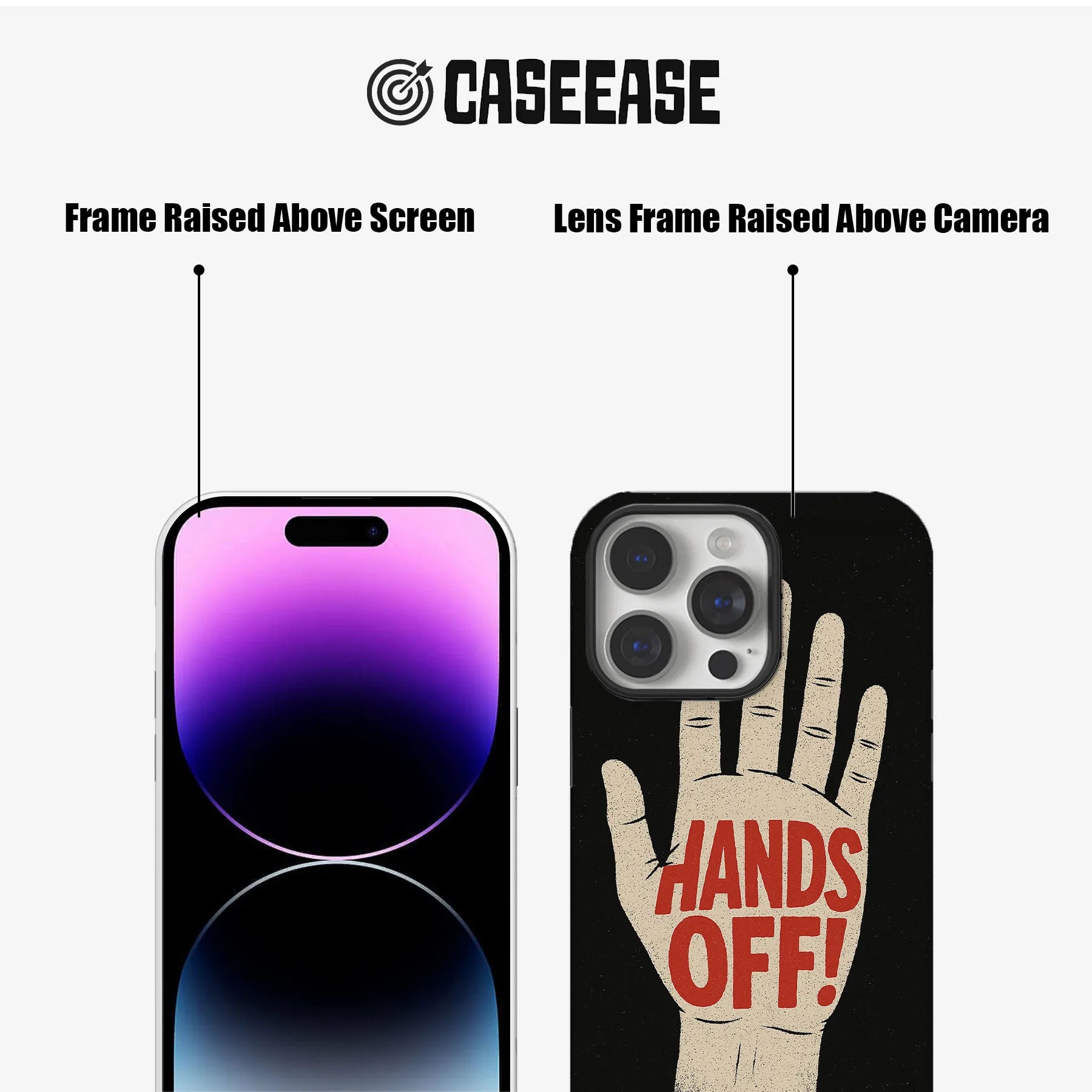 “HANDS OFF!” Protest Art iPhone Case – Anti-Authoritarian Freedom Design