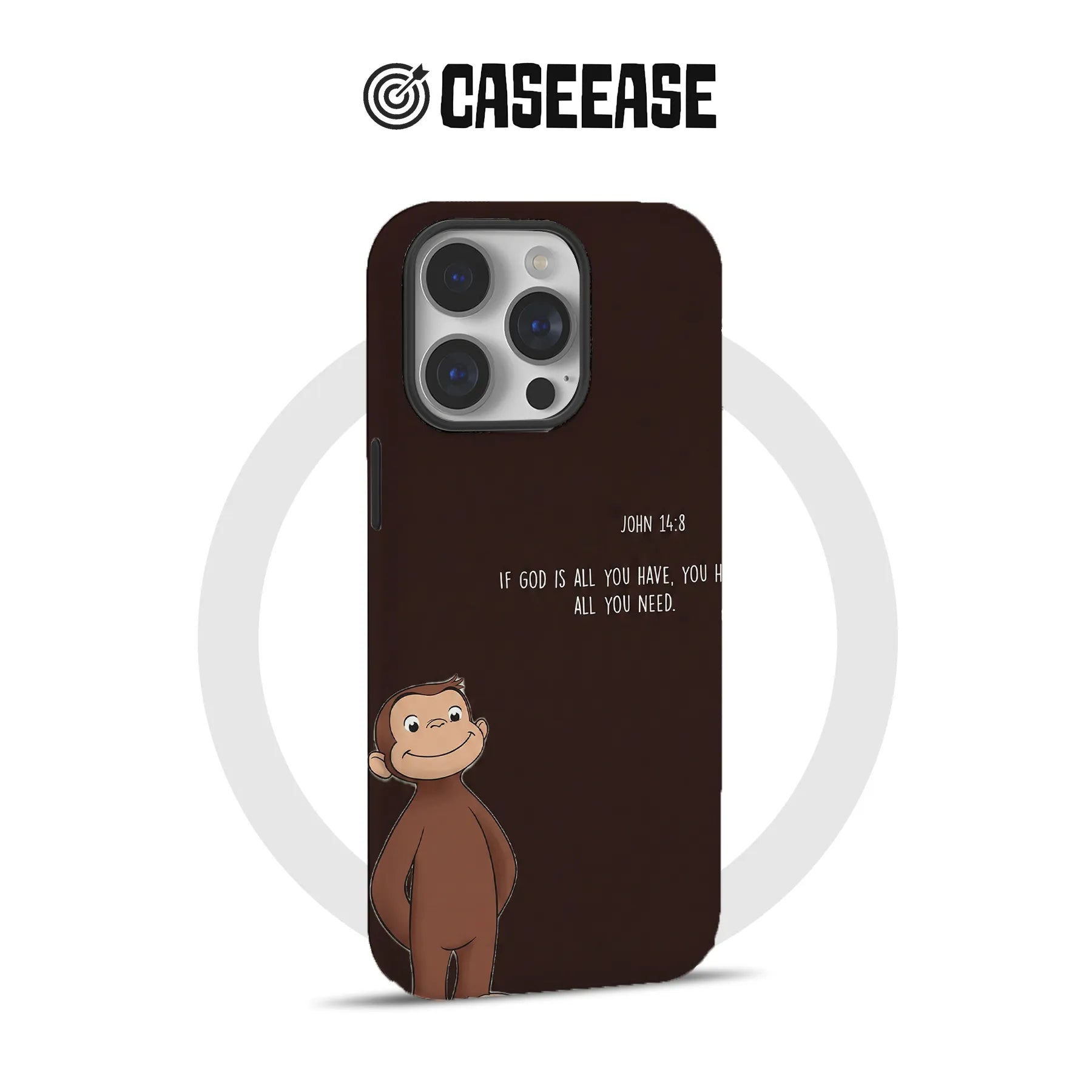 Funda para teléfono inspiradora con diseño de mono curioso
