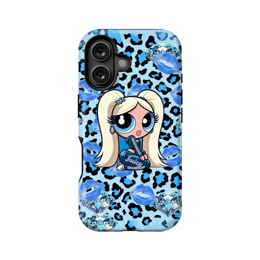 Cute Cartoon Blue Leopard Phone Case