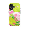 Vibrant Floral Phone Case with Abstract Art