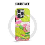 Funda para teléfono con diseño floral vibrante y arte abstracto