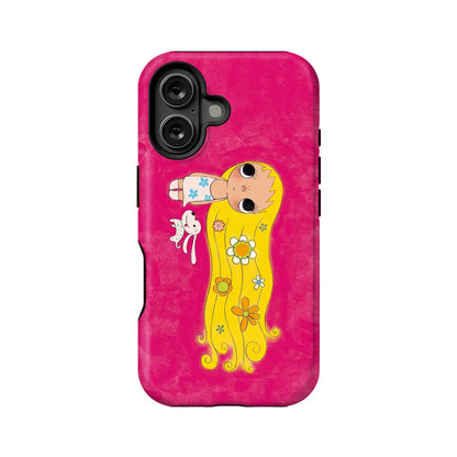 Cute Doll Phone Case with Pink Background
