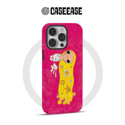 Cute Doll Phone Case with Pink Background