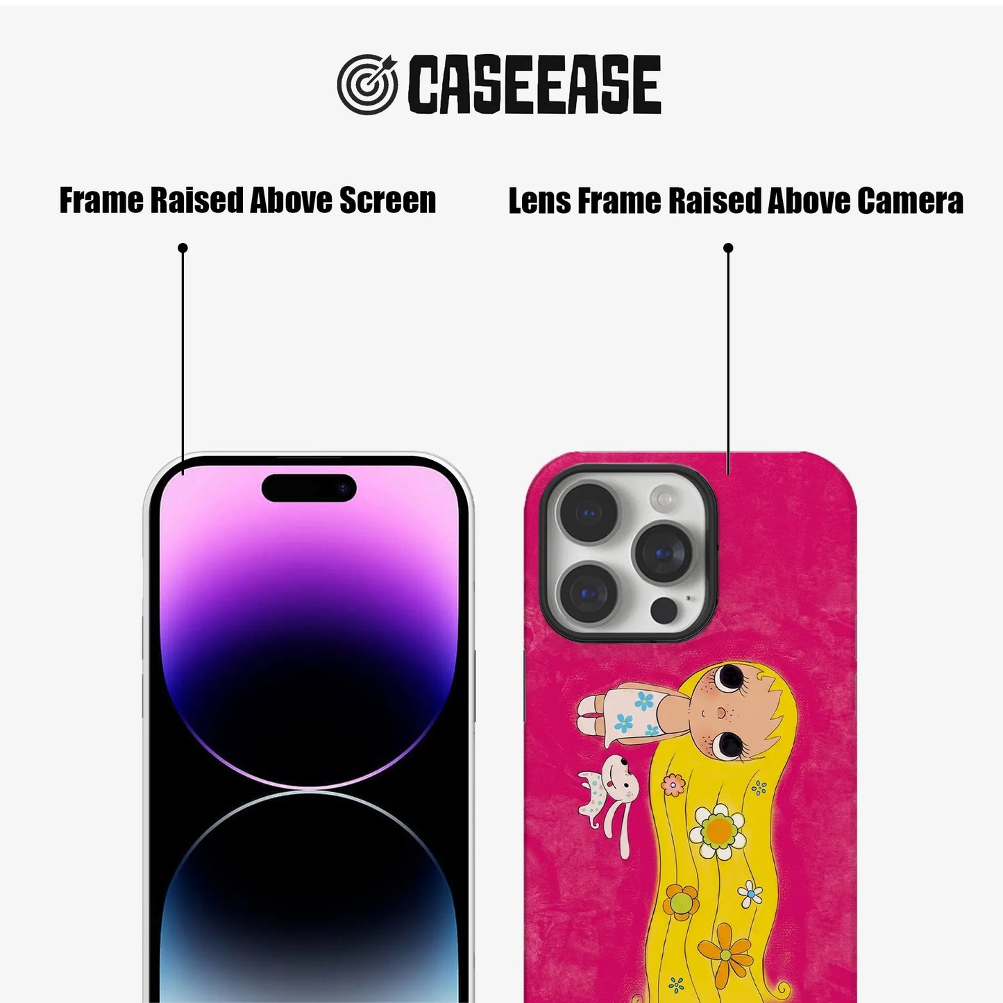 Cute Doll Phone Case with Pink Background