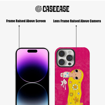 Cute Doll Phone Case with Pink Background