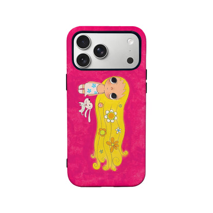 Cute Doll Phone Case with Pink Background