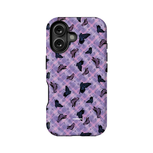 Butterfly Pattern Phone Case - Purple Aesthetic