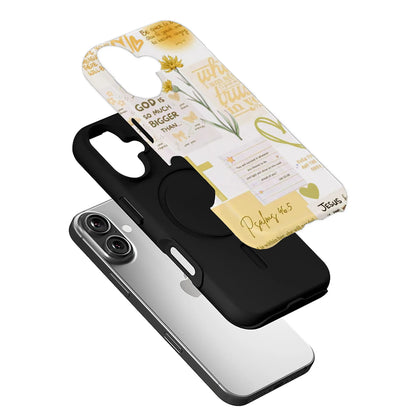Yellow Bible Verse Phone Case – Psalm 46:5 Christian Floral Faith Design
