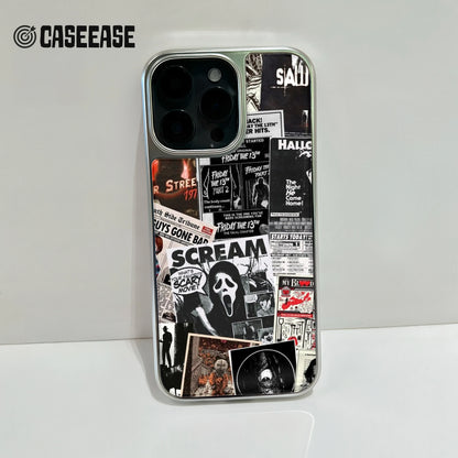 Holographic Chrome Horror Movie Phone Case - Retro Design & Durable Protection