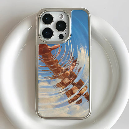 Holographic Chrome Phone Case for iPhone 14 Pro - Rainbow Mirror Finish & Metallic