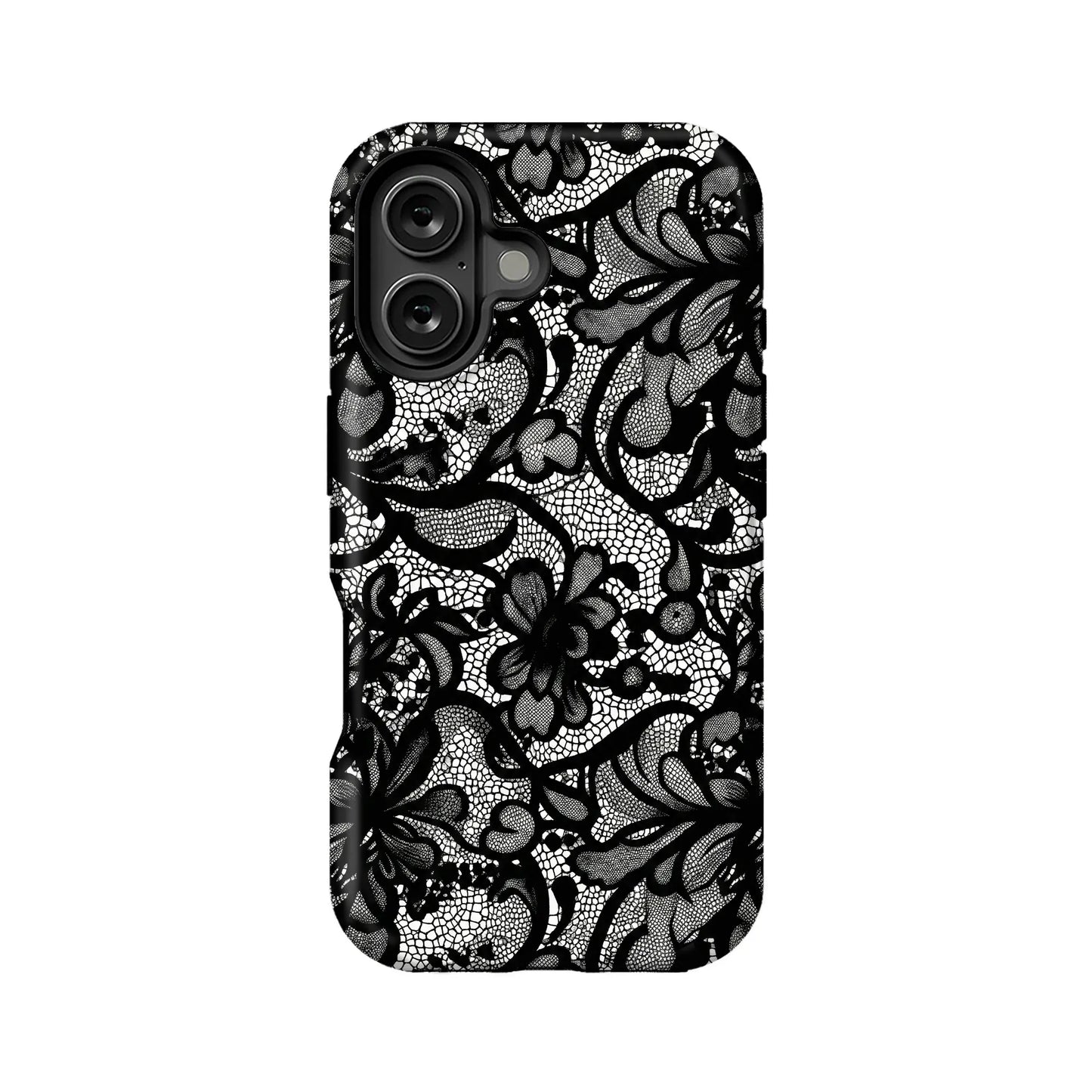 Elegante funda de teléfono de encaje negro