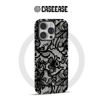 Elegante funda de teléfono de encaje negro