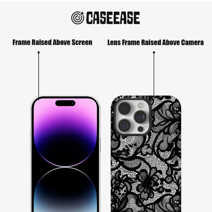 Elegante funda de teléfono de encaje negro