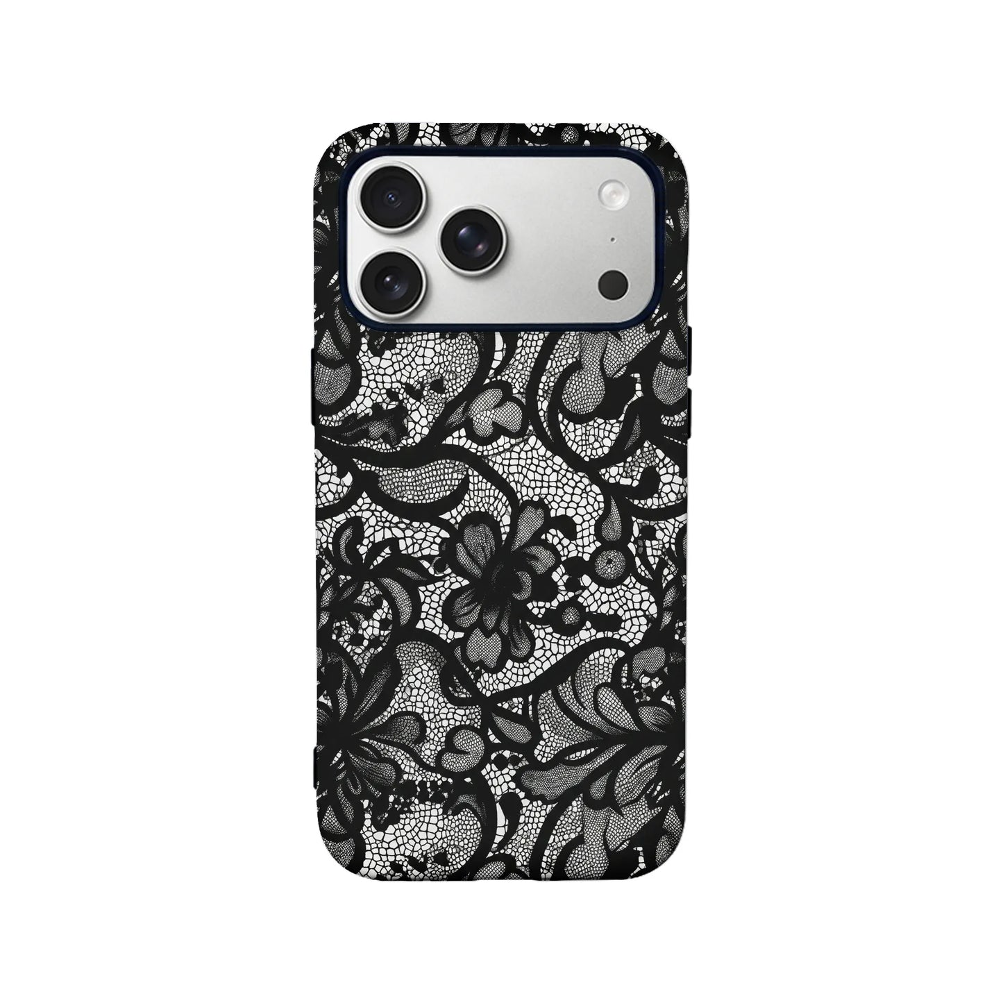 Elegante funda de teléfono de encaje negro