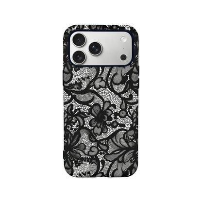 Elegante funda de teléfono de encaje negro