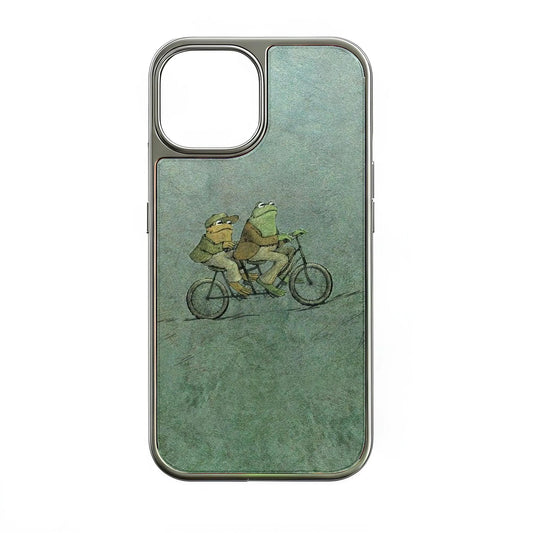 Holographic Chrome Frog Bicycle Phone Case - Unique Artistic Design