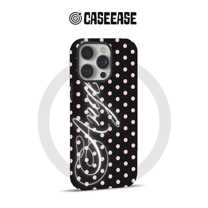 Stylish Polka Dot Phone Case with Neon Design