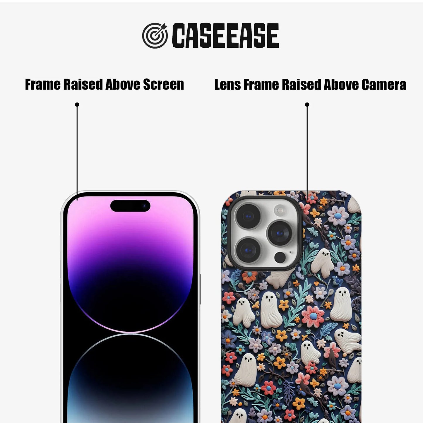 Whimsical Ghosts Floral iphone 16 phone case