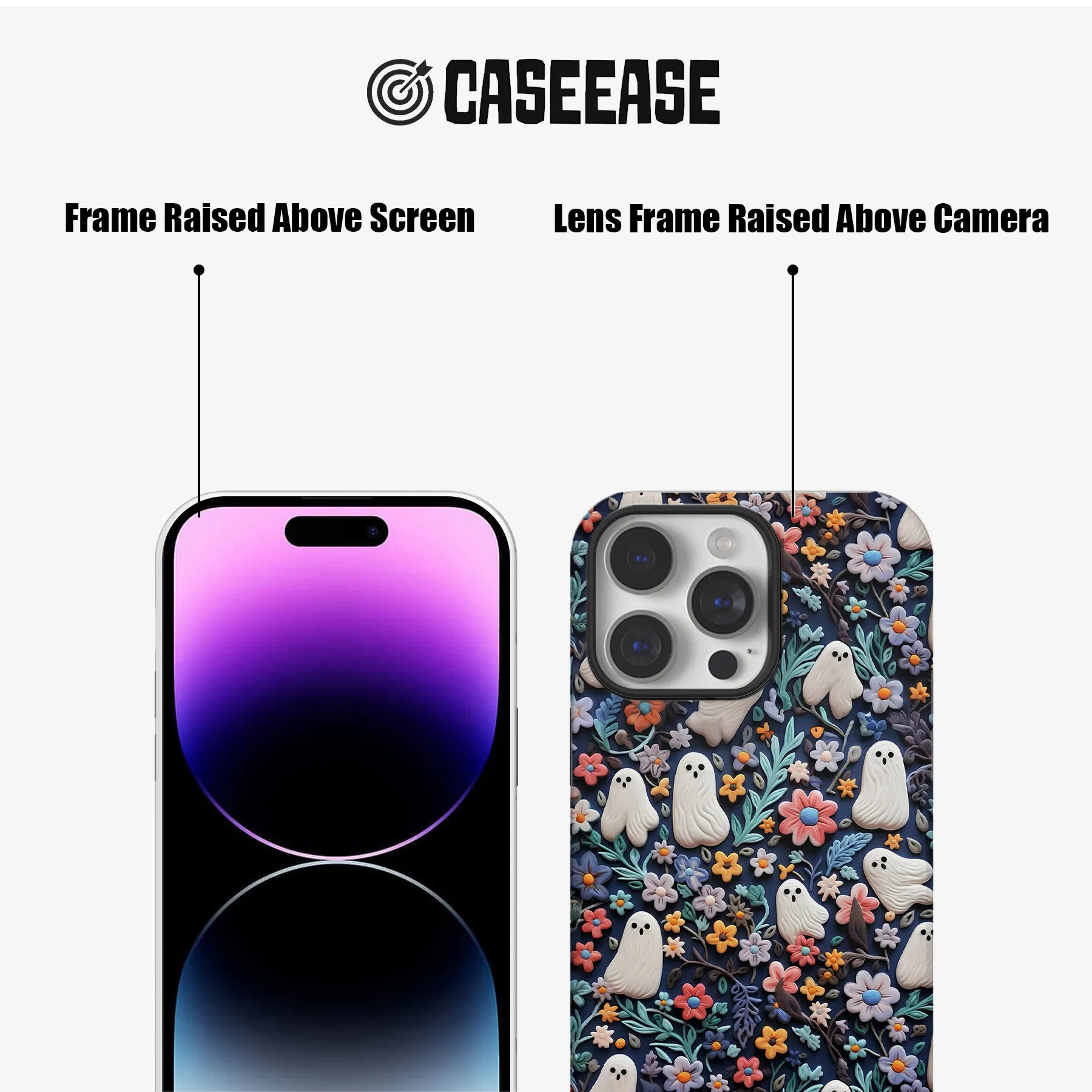 Whimsical Ghosts Floral iphone 16 phone case