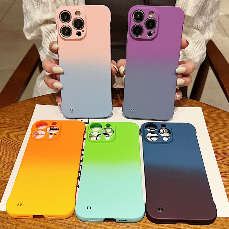 Vibrant Gradient Ombre iPhone Case | Soft Matte Liquid Silicone Cover with Camera Lens Protection, Shockproof Slim Fit