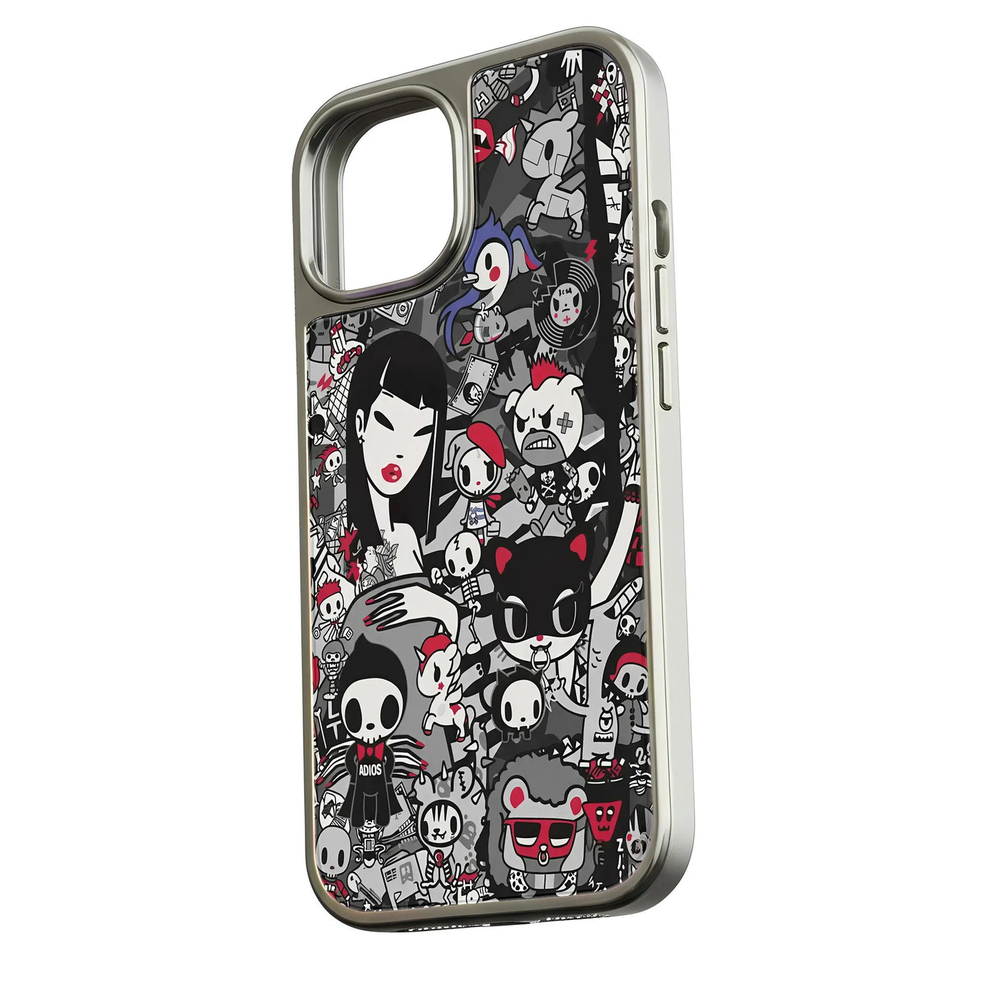 Holographic Chrome Phone Case - Graffiti Art Design