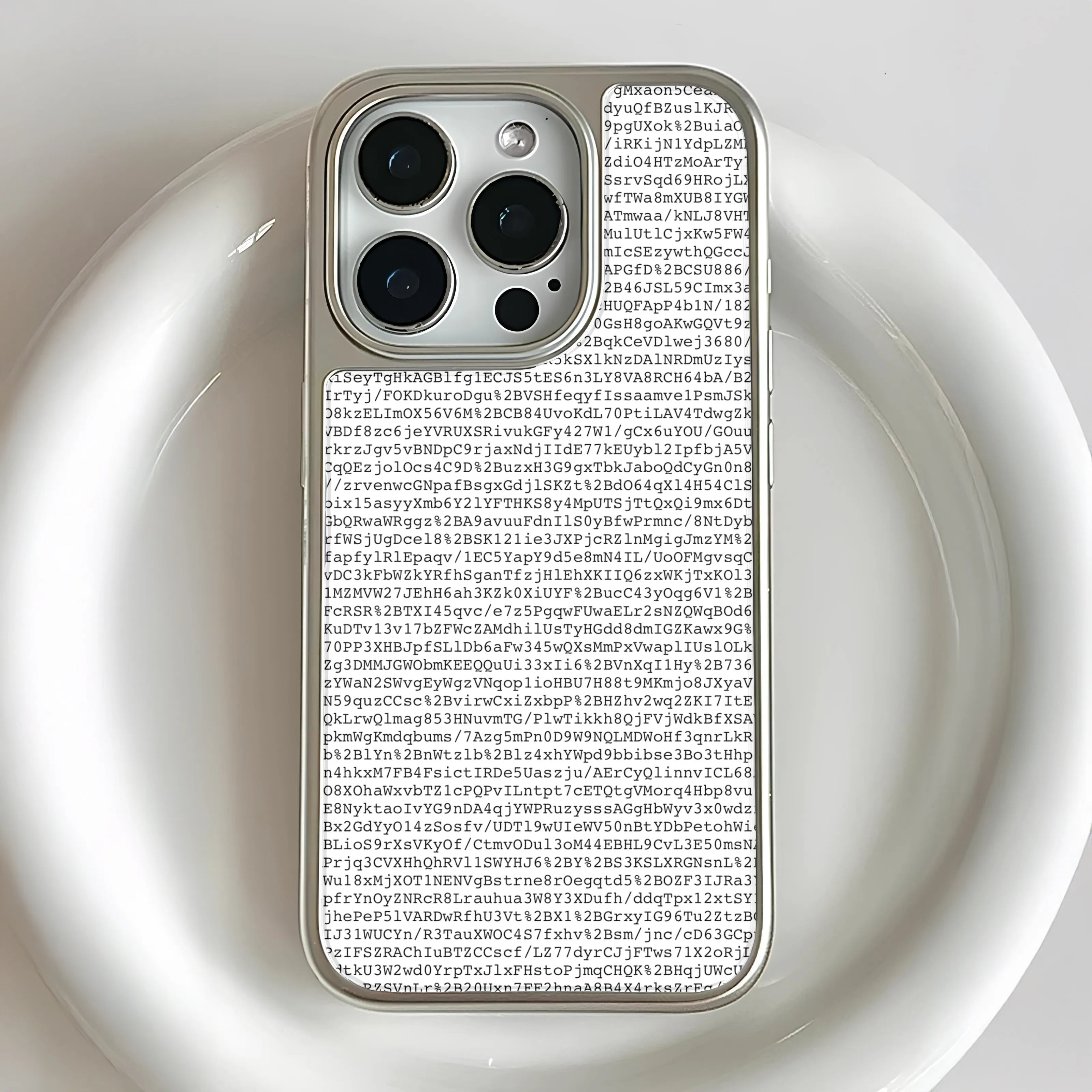 Holographic Chrome Phone Case for iPhone 15 Pro - 3D Code Design