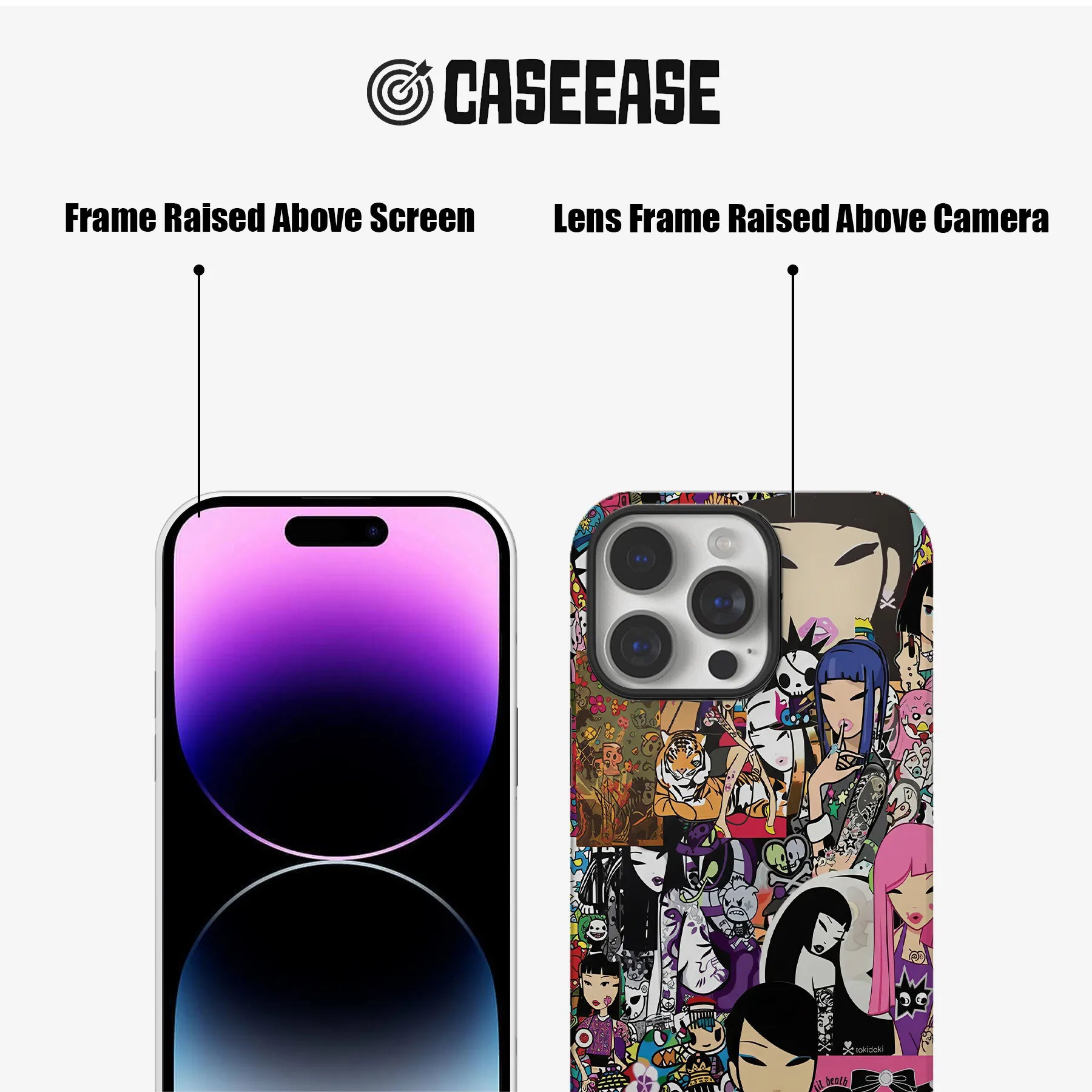 Funda para teléfono con dibujos animados vibrantes