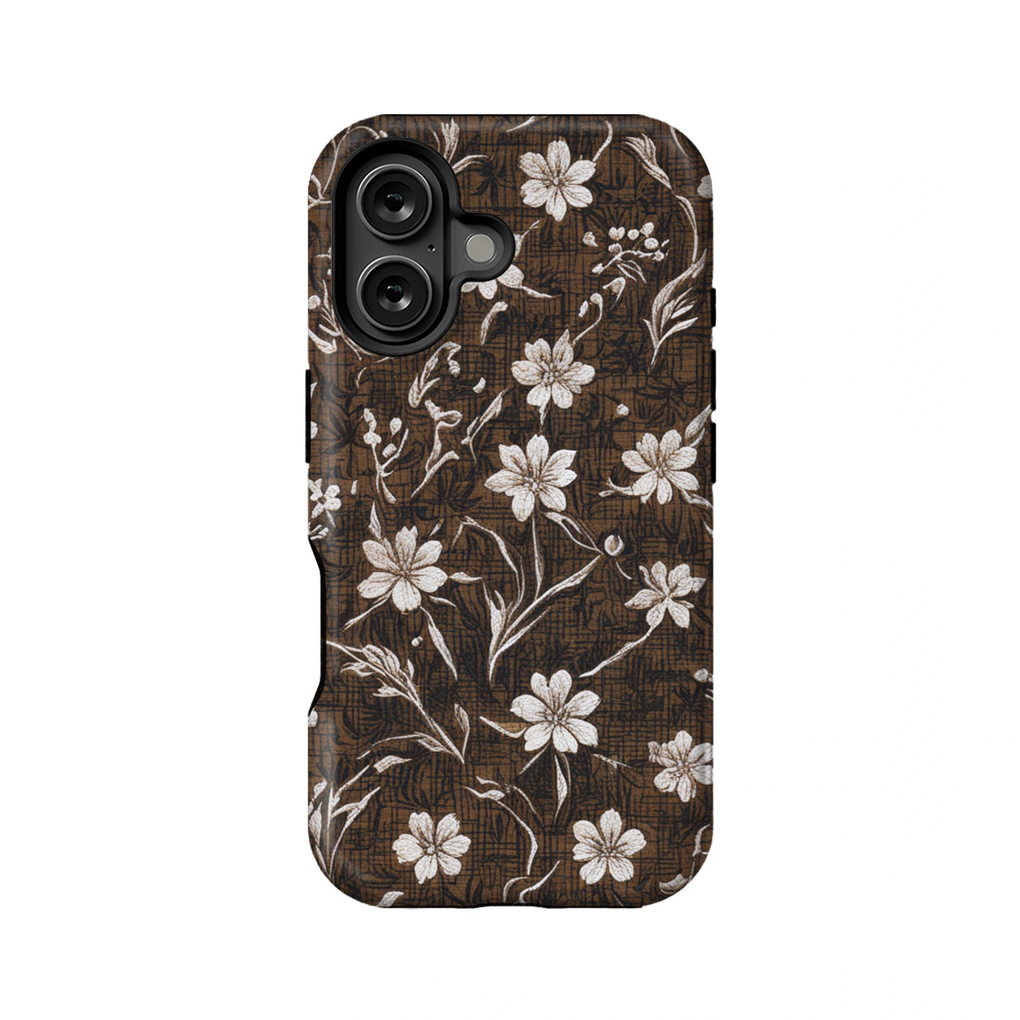 Funda para teléfono vintage con margaritas blancas: elegante y duradera