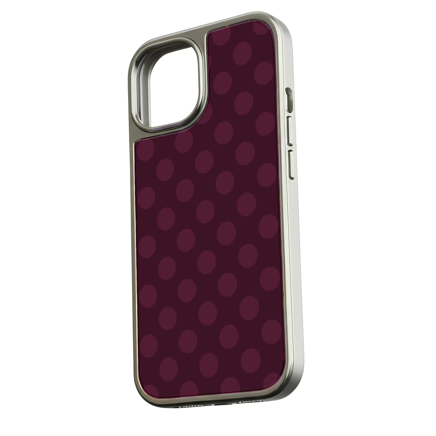 Funda para teléfono holográfica con lunares cromados - Diseño elegante en color burdeos