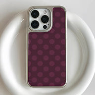 Funda para teléfono holográfica con lunares cromados - Diseño elegante en color burdeos