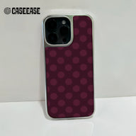 Funda para teléfono holográfica con lunares cromados - Diseño elegante en color burdeos