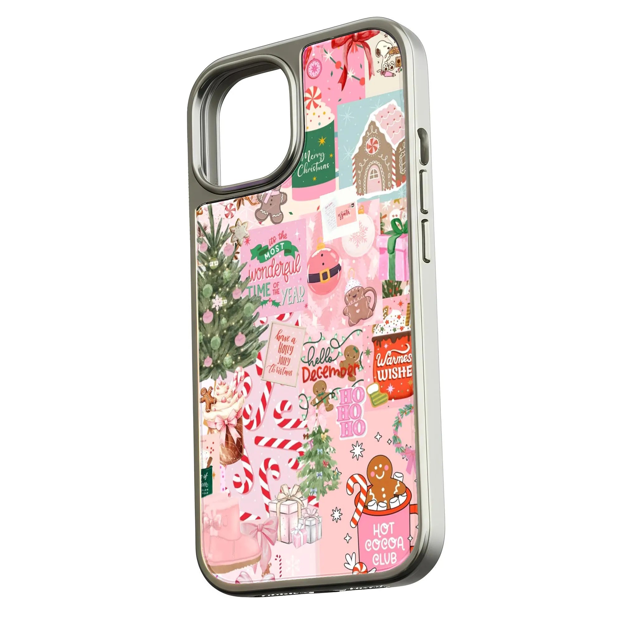 Holiday Cheer Holographic Phone Case - Festive Design & Vibrant Colors