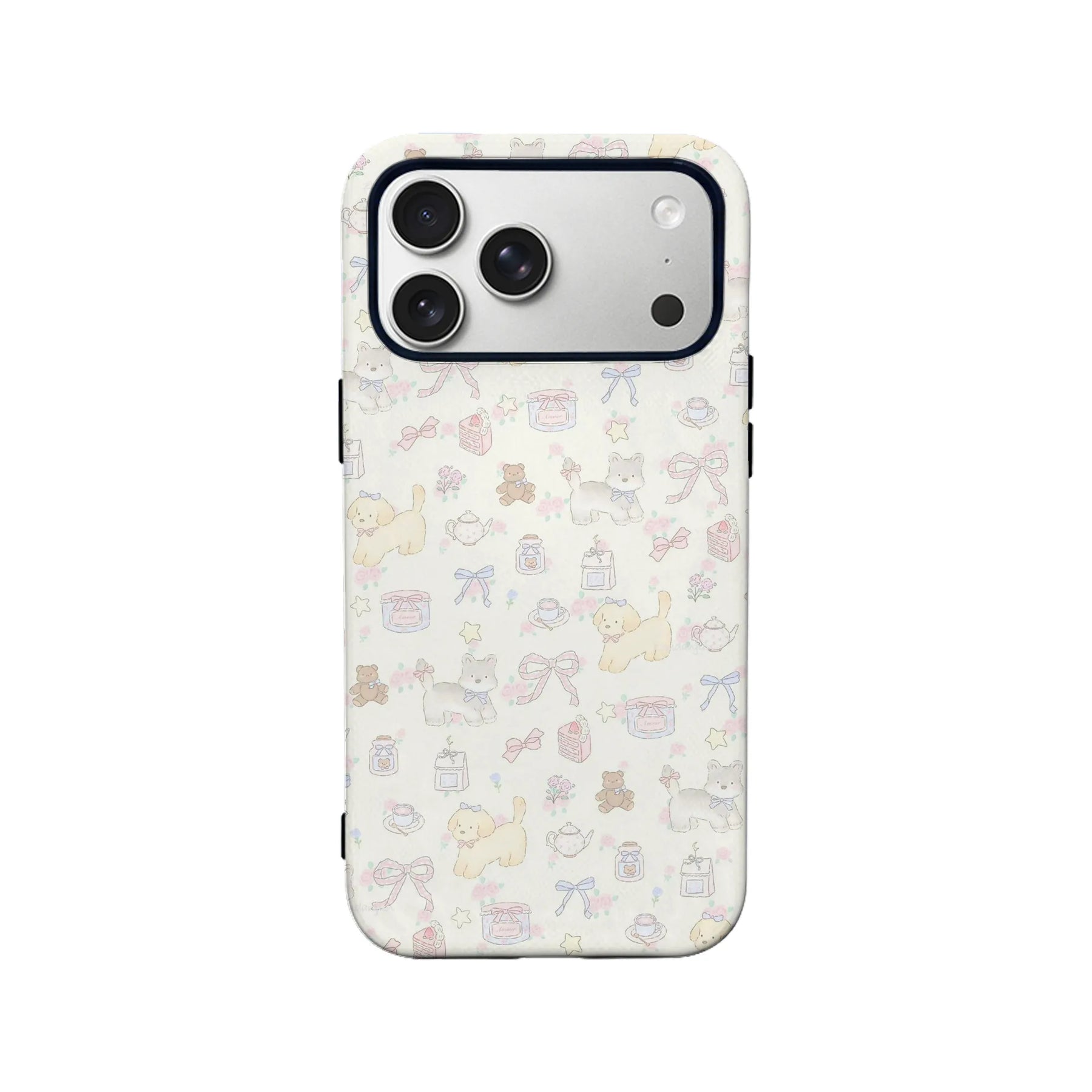 Adorable funda de teléfono con dibujos animados: diseño de gatos, perros y ositos de peluche