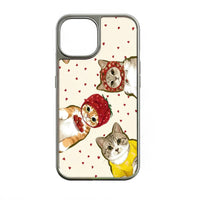 Holographic Chrome Cat Phone Case - Cute Kitties with Hearts