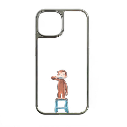 Funda para teléfono con George el curioso cepillándose los dientes