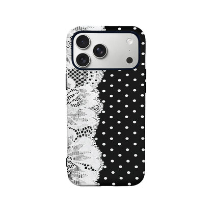 Chic Polka Dot and Lace Phone Case