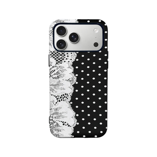 Chic Polka Dot and Lace Phone Case