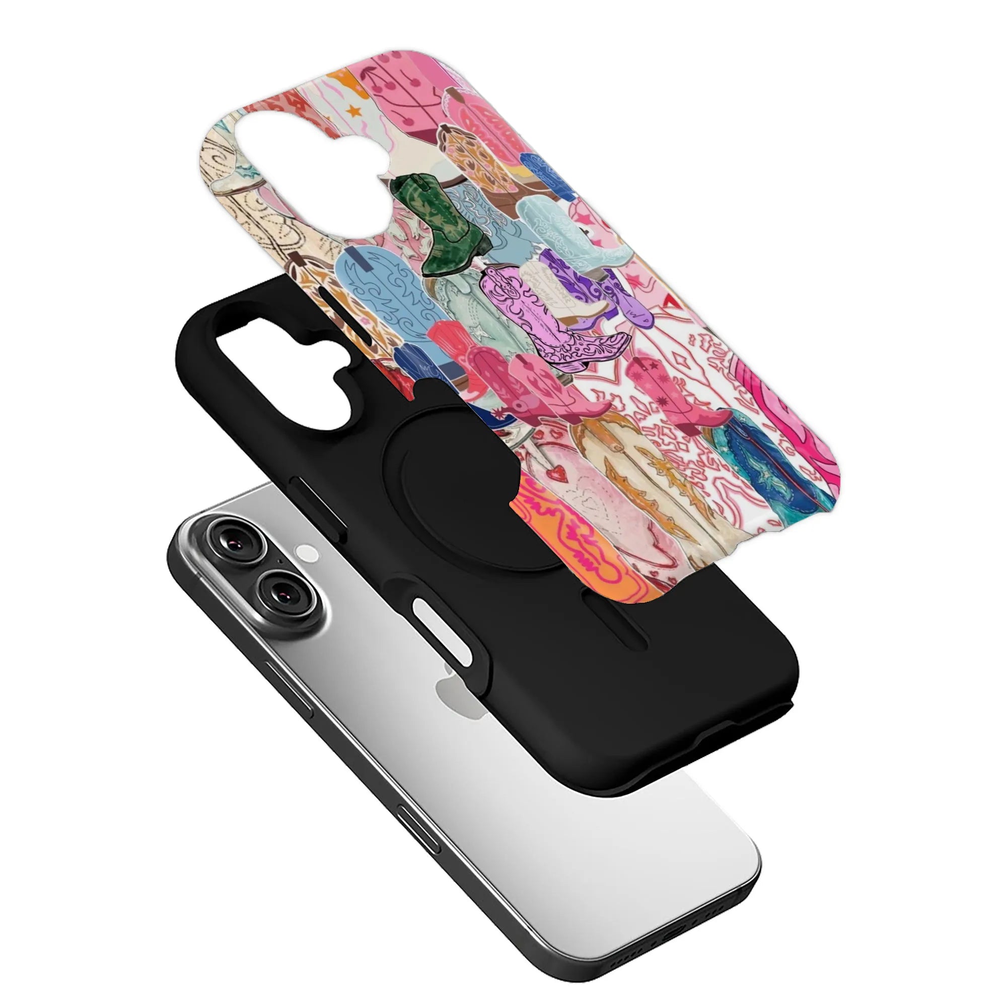 Colorful Cowboy Boots Phone Case - Western Style Protection