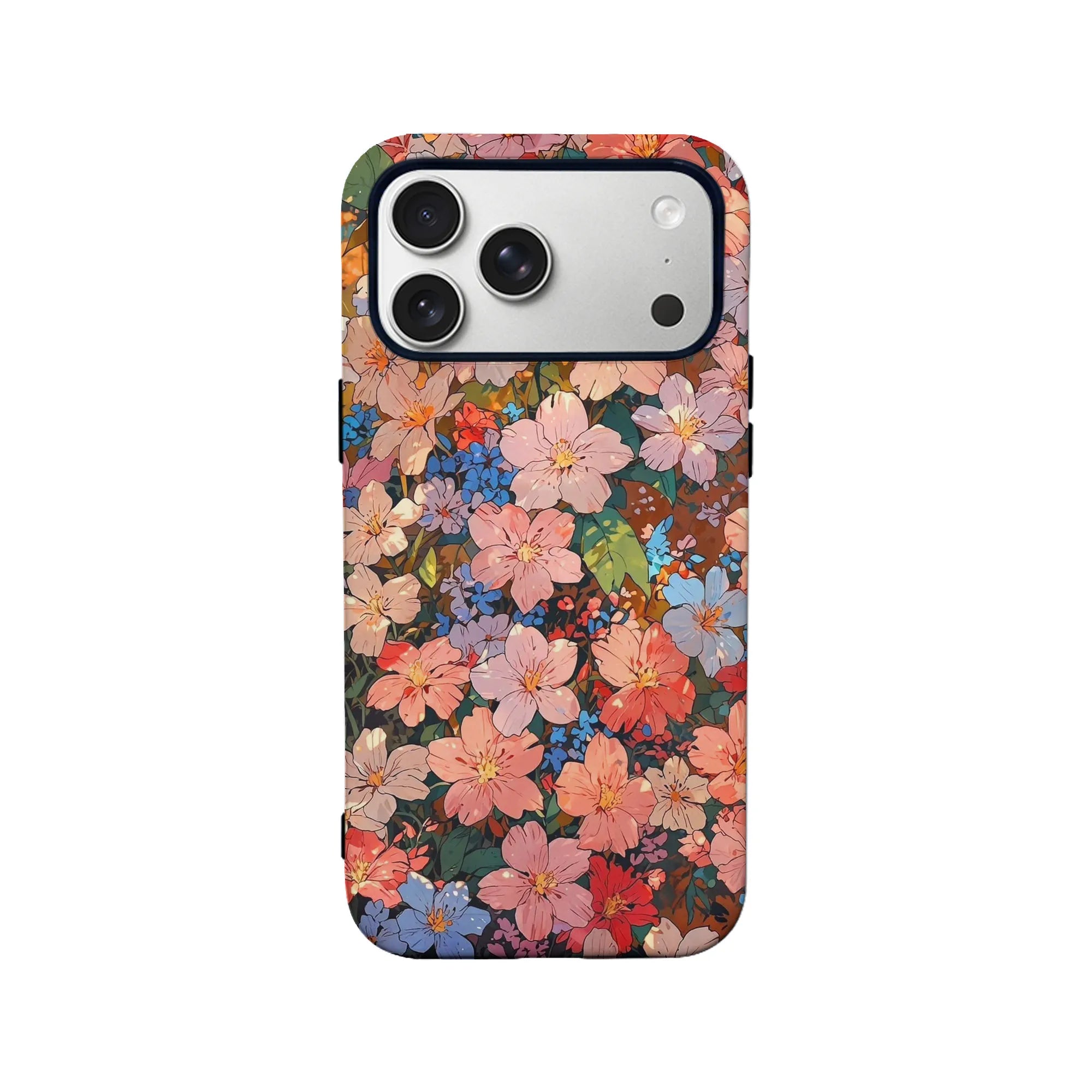 Blooming Floral Phone Case – Sakura and Blue Blossom Design