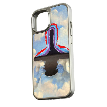 Holographic Chrome iPhone 15 Pro Case - Cosmic Reveal Design
