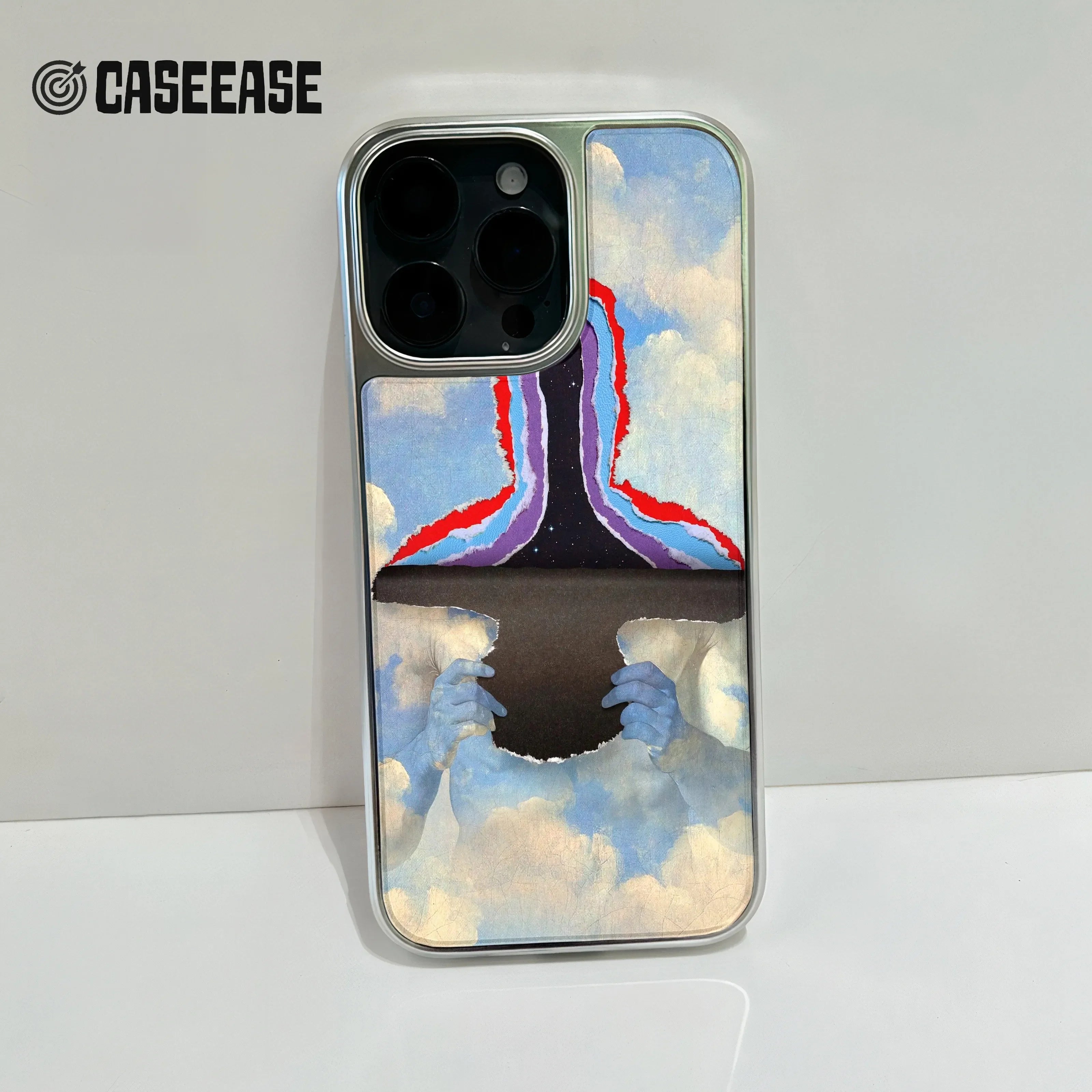 Holographic Chrome iPhone 15 Pro Case - Cosmic Reveal Design