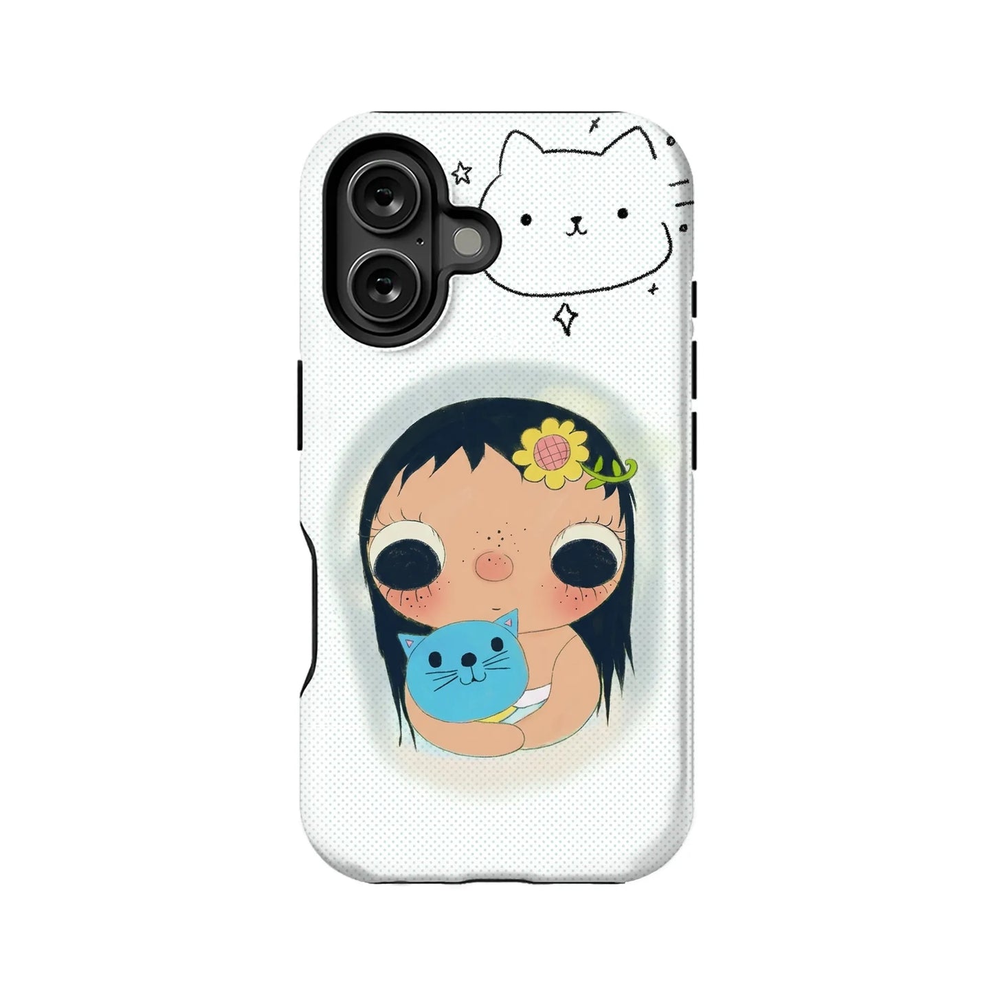 Cute Cat and Girl Phone Case