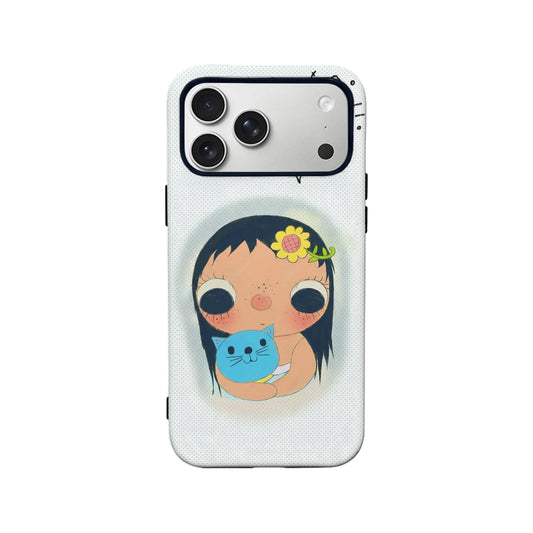 Cute Cat and Girl Phone Case
