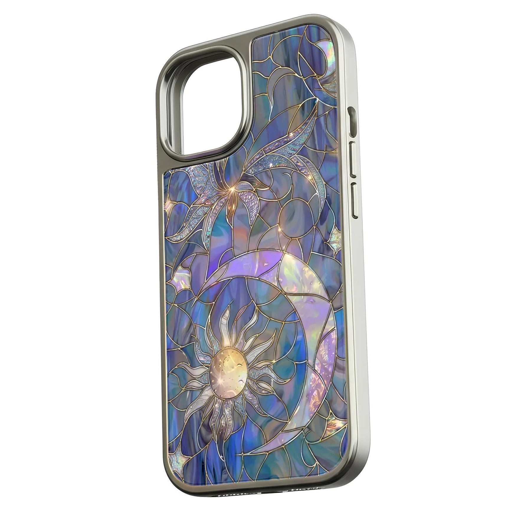 Holographic Chrome Phone Case - Celestial Stained Glass Design