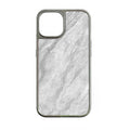 Holographic Chrome iPhone 15 Pro Marble Case - Elegant Grey Finish