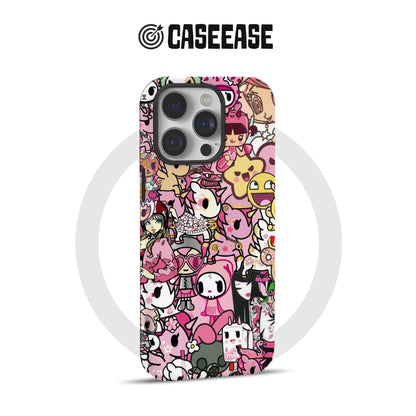 Trendy Pink Cartoon Character Phone Case