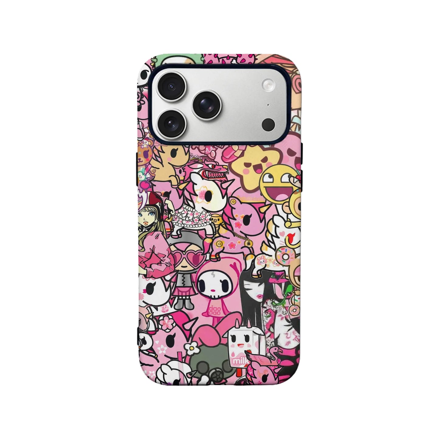 Trendy Pink Cartoon Character Phone Case