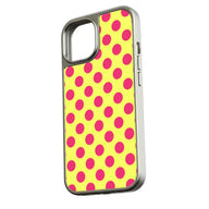 Funda para teléfono con lunares holográficos cromados - Amarillo vibrante y rosa