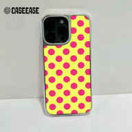 Funda para teléfono con lunares holográficos cromados - Amarillo vibrante y rosa